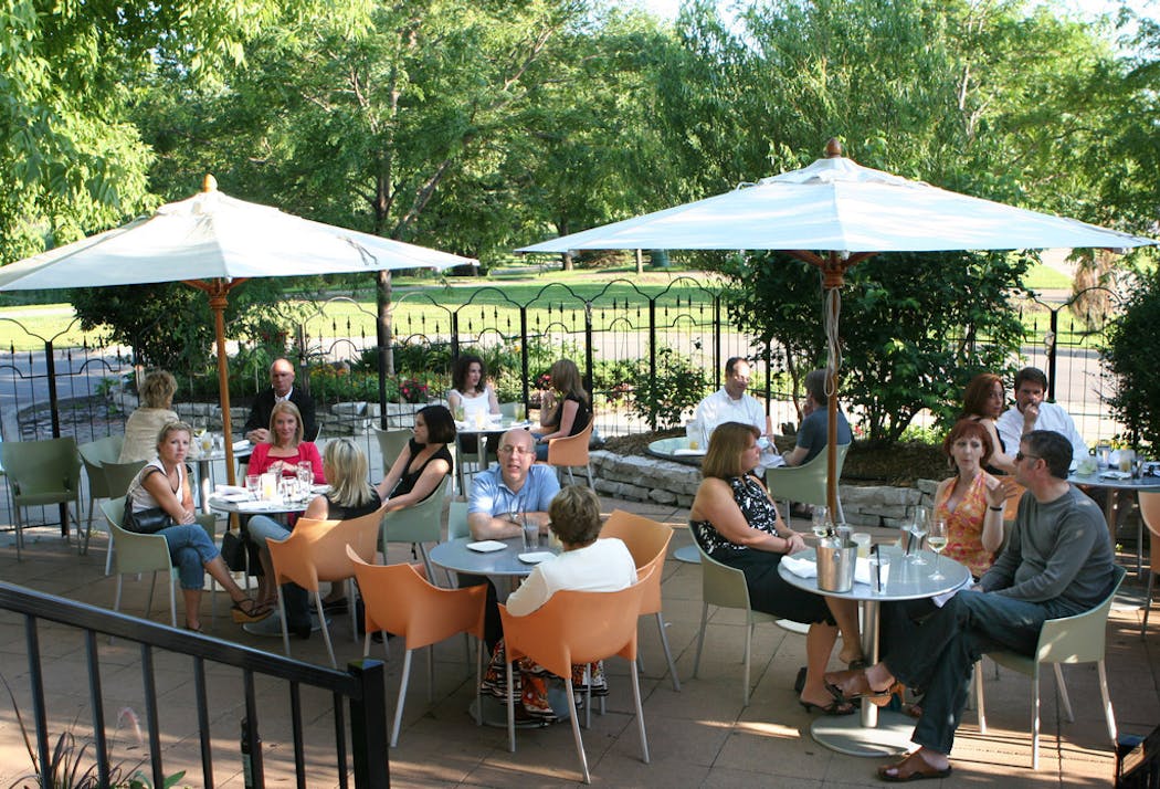The patio at Bar Lurcat, shown in 2005, overlooks Loring Park.