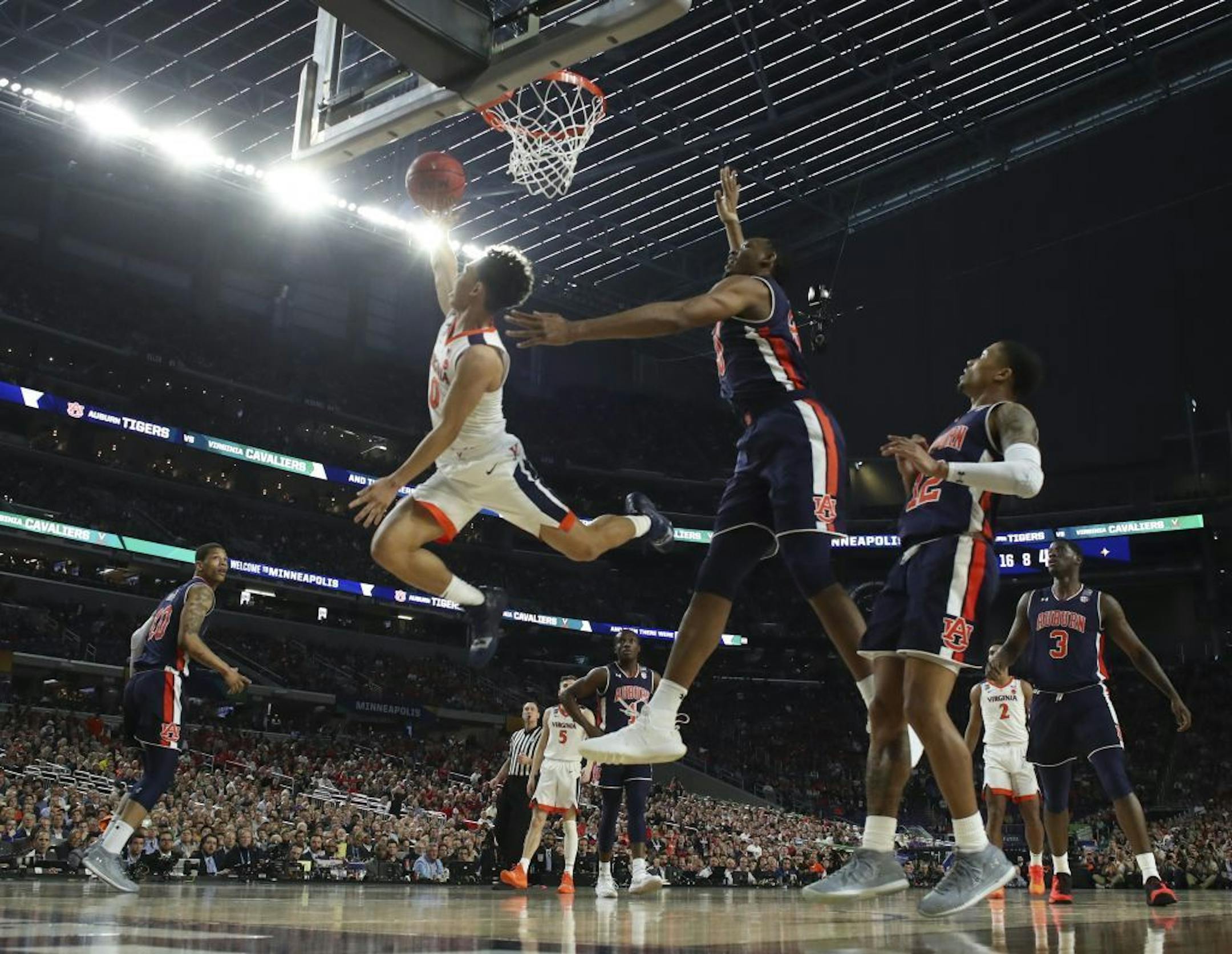 Virginia Cavaliers guard Kihei Clark (0) took a first half shot attempt.