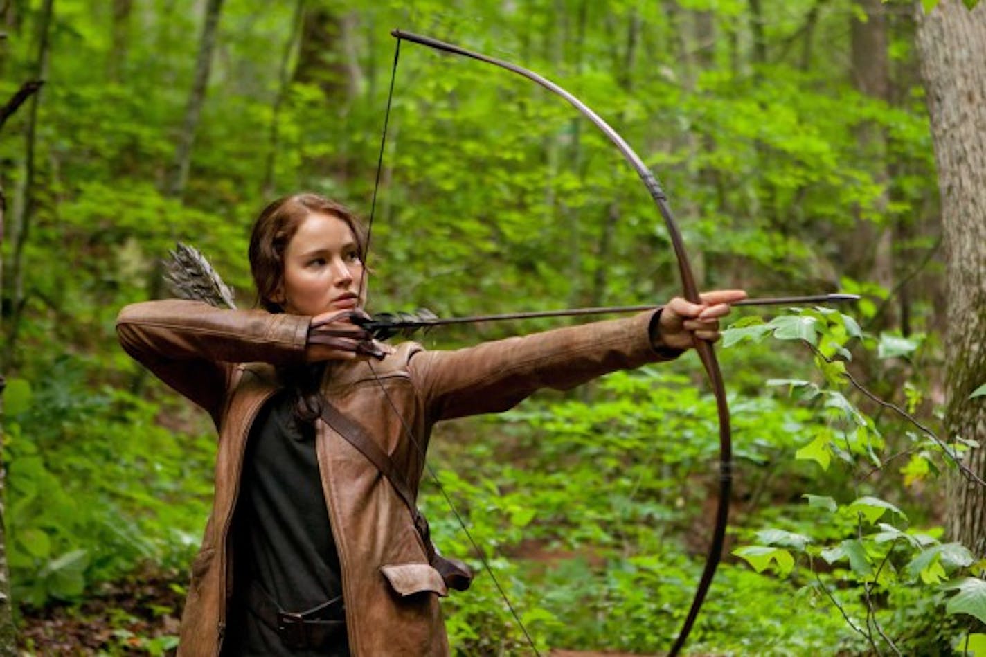 Actress Jenna Lawrence played Katniss Everdeen in the movie version of "The Hunger Games."