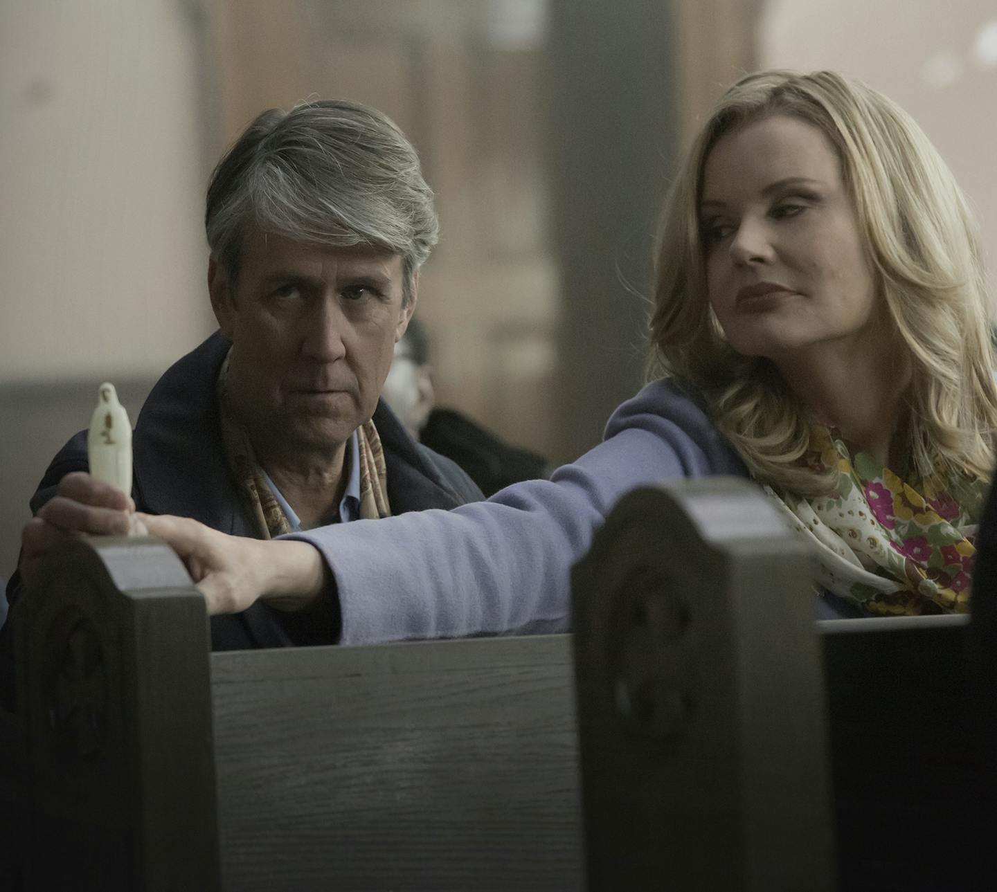 THE EXORCIST: L-R: Alan Ruck and Geena Davis in THE EXORCIST premiering Friday, Sept. 23 (9:00-10:00 PM ET/PT) on FOX. &#xa9;2016 Fox Broadcasting Co. Cr: Chuck Hodes/FOX