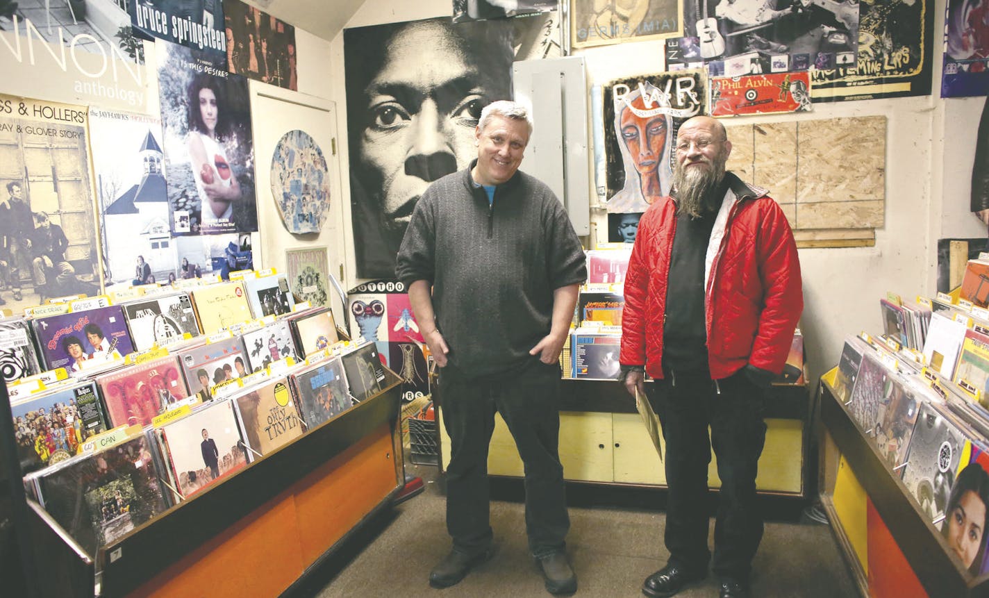 Mark Trehus, of Treehouse Records and musician Paul Metzger, stood in Treehouse Records in Minneapolis Friday, December 6, 2013. The duo started a local record label Nero's Neptune. ] (KYNDELL HARKNESS/STAR TRIBUNE) kyndell.harkness@startribune.com