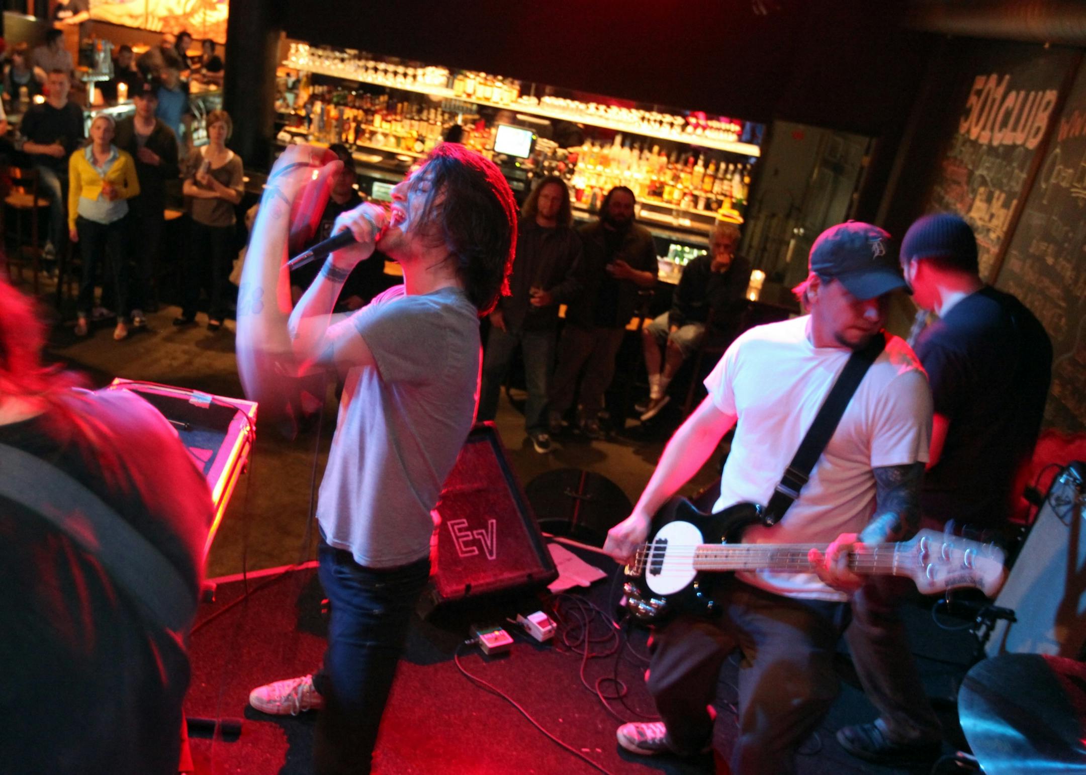 TOM WALLACE � twallace@startribune.com Assign# 00007554A slug_night0501 Date: April 25, 2009 The Band Chibalo takes the stage at the 501 club. Band members areled by Travis Bos, Vocals. Jarret Oulman struck gold when he opened the 331 Club in Northeast Minneapolis -- the bar became a staple for free live music and off-the-wall events. Now he's ventured into downtown Minneapolis with the 501 Club, hoping to expand the success he had in Northeast with a bigger space.