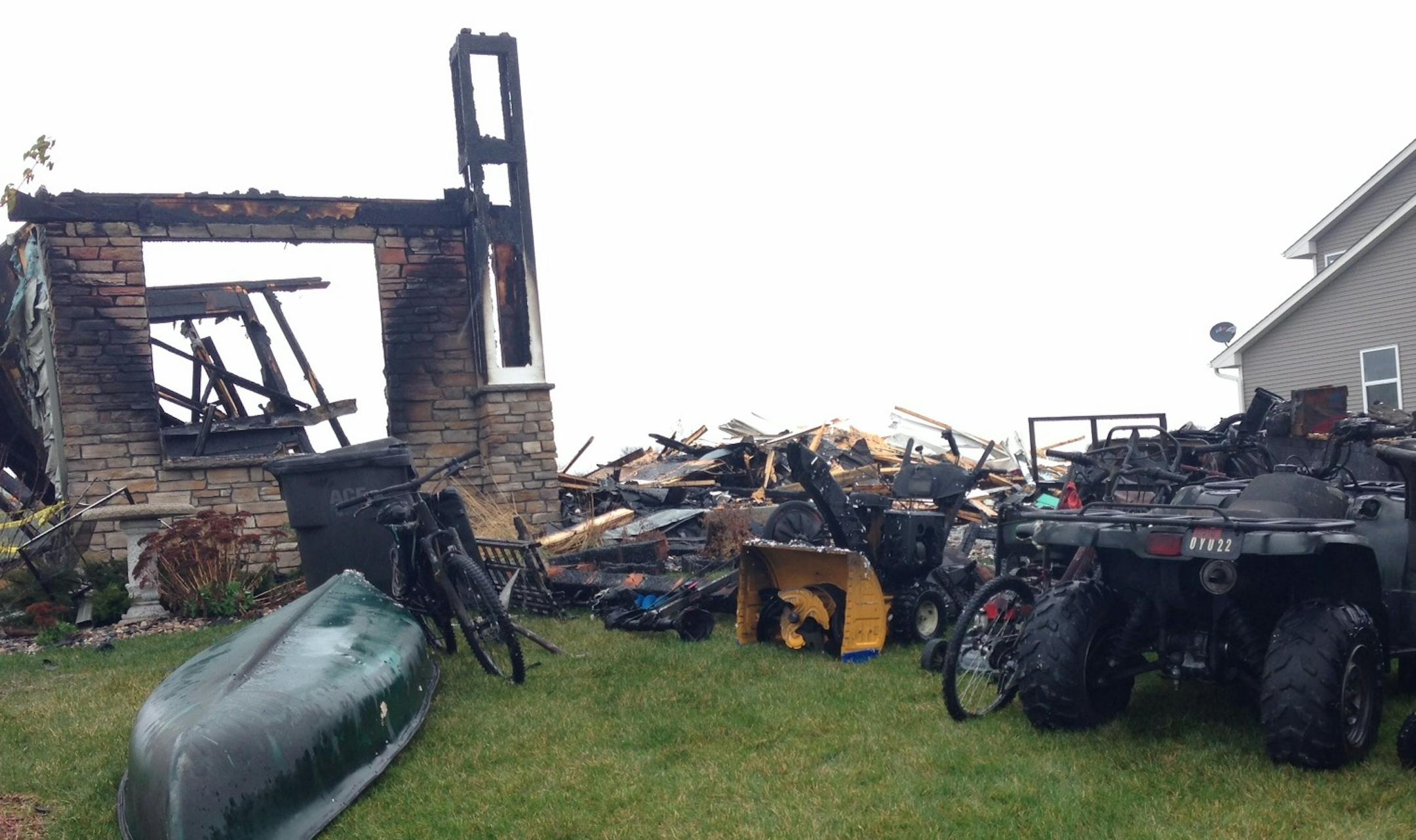 Very little remained of this home that was struck by lightning in Otsego.