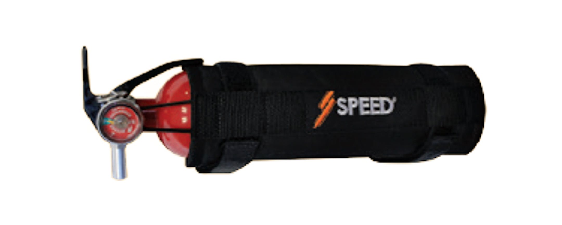 Fire extinguisher holder. Part of Arctic Cat's SPEED line of high-performance accessories.