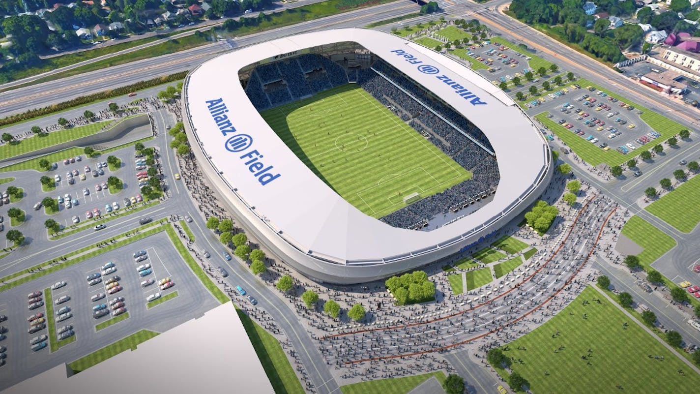 Rendition of the planned new soccer-specific stadium to be built in St. Paul for Minnesota United.