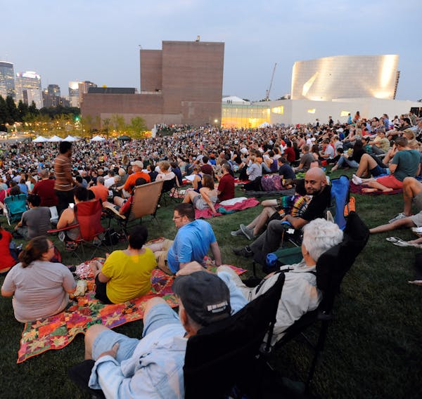 An estimated crowd of 6000 gathered at sundown outside the Walker Art Center for the first "Internet Cat Video Film Festival," showcasing the best of 