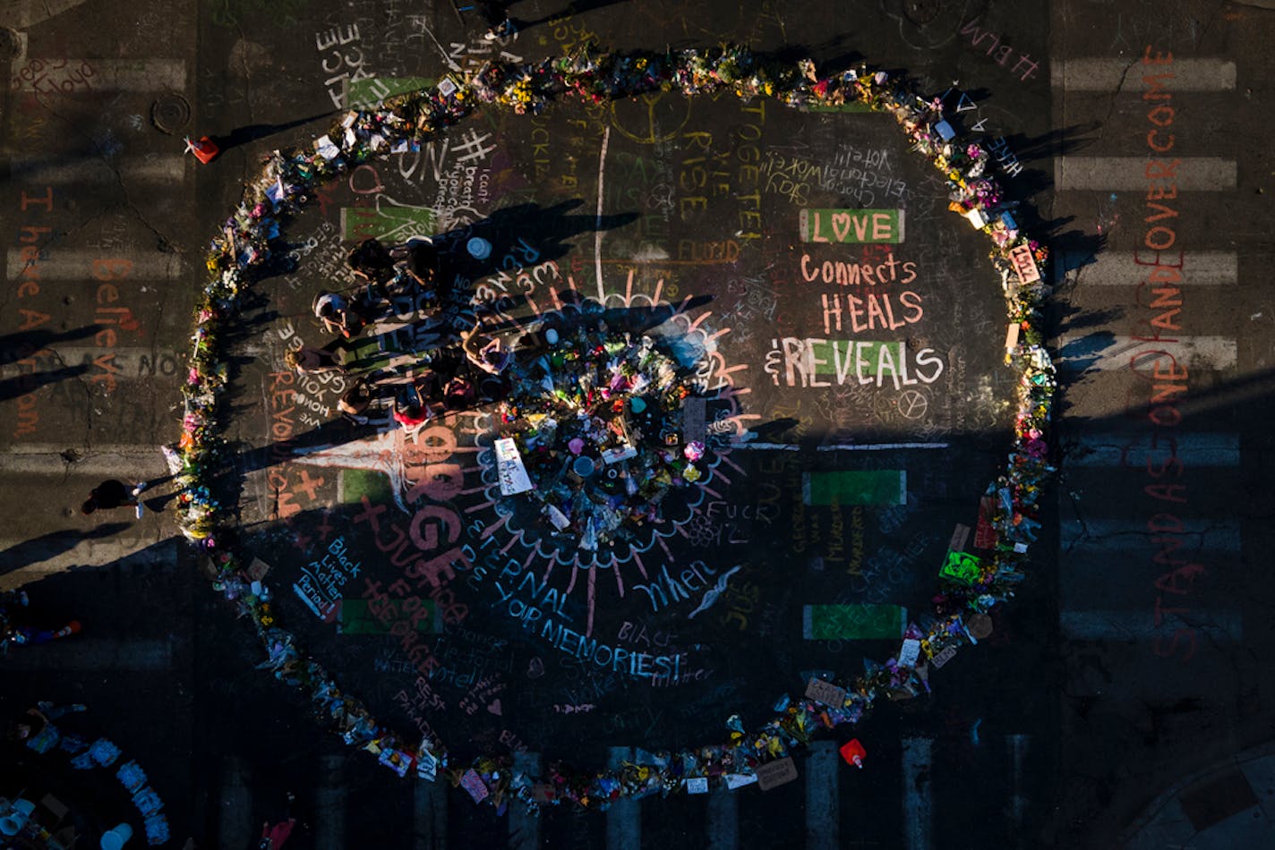 A memorial for George Floyd outside Cup Foods in Minneapolis.