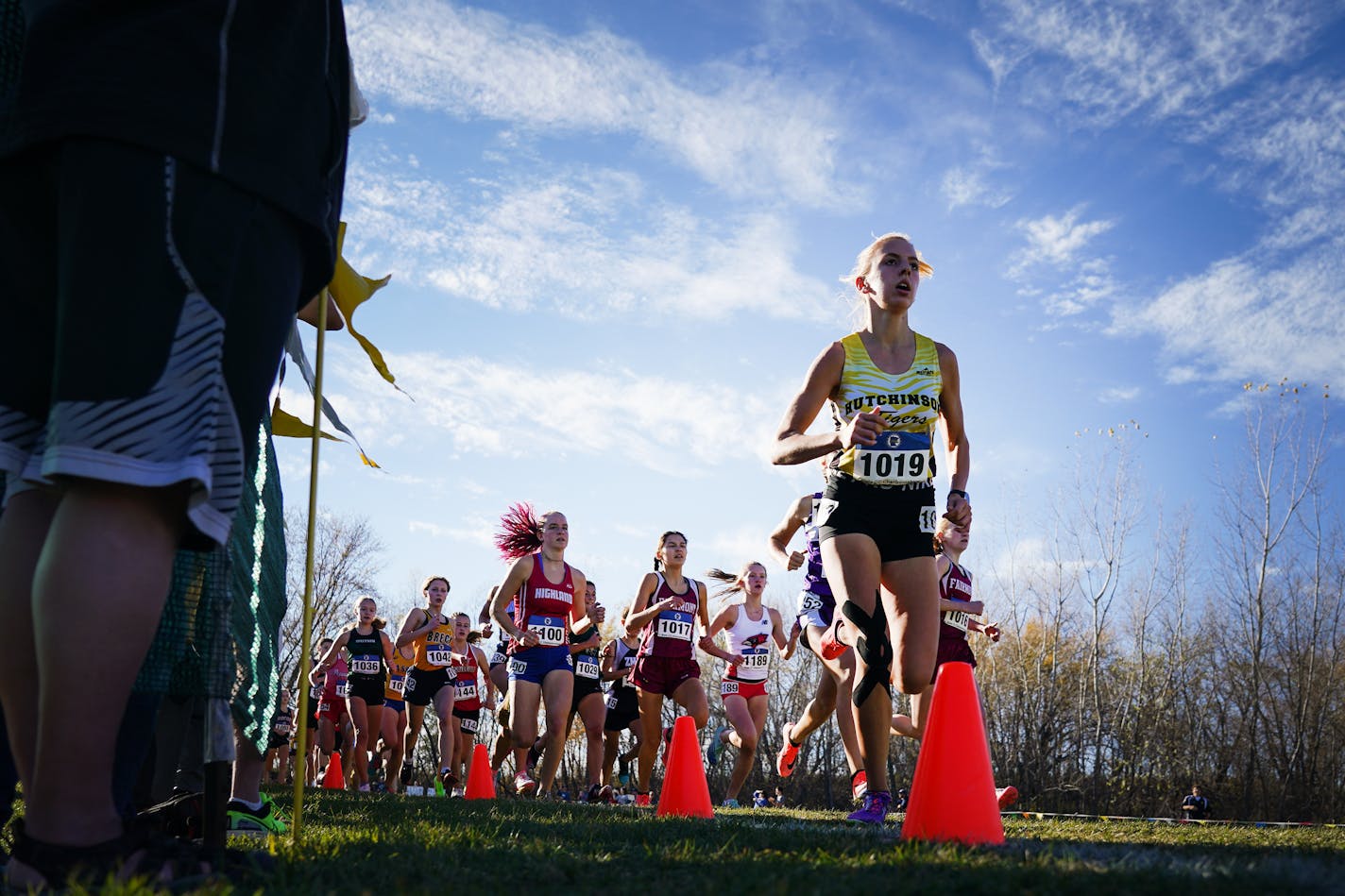 Isabelle Schmitz from Hutchinson led at the first turn and went on to win the girls class 2A state cross country meet on the campus of St. Olaf College in Northfield, Minn. on Saturday, Nov. 6, 2021. ] SHARI L. GROSS • shari.gross@startribune.com