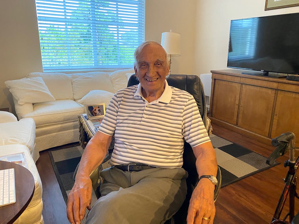 Former Minneapolis Lakers star Bob Harrison, 93, at home in Florida.