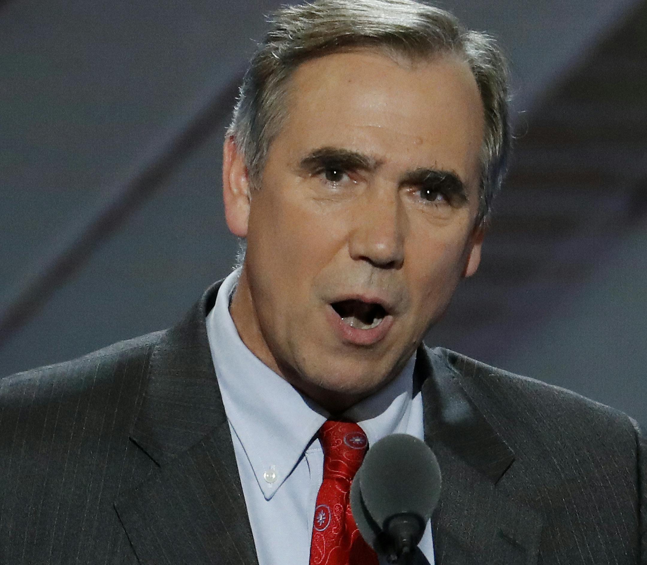 Sen. Jeff Merkley, D-Ore., speaks during the first day of the Democratic National Convention in Philadelphia , Monday, July 25, 2016. (AP Photo/J. Scott Applewhite)
