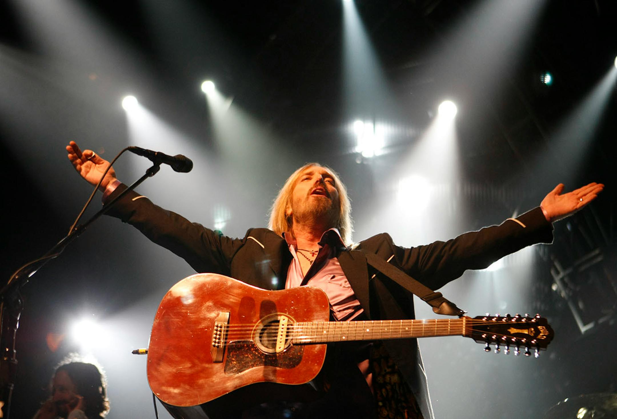 In this July 2, 2008 file photograph, Tom Petty performs at the United Center in Chicago, Illinois.