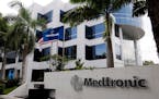 The logo of Medtronic Inc. is displayed at Medtronic Singapore Operations (MSO), the company's new manufacturing facility in Singapore, on Thursday, M