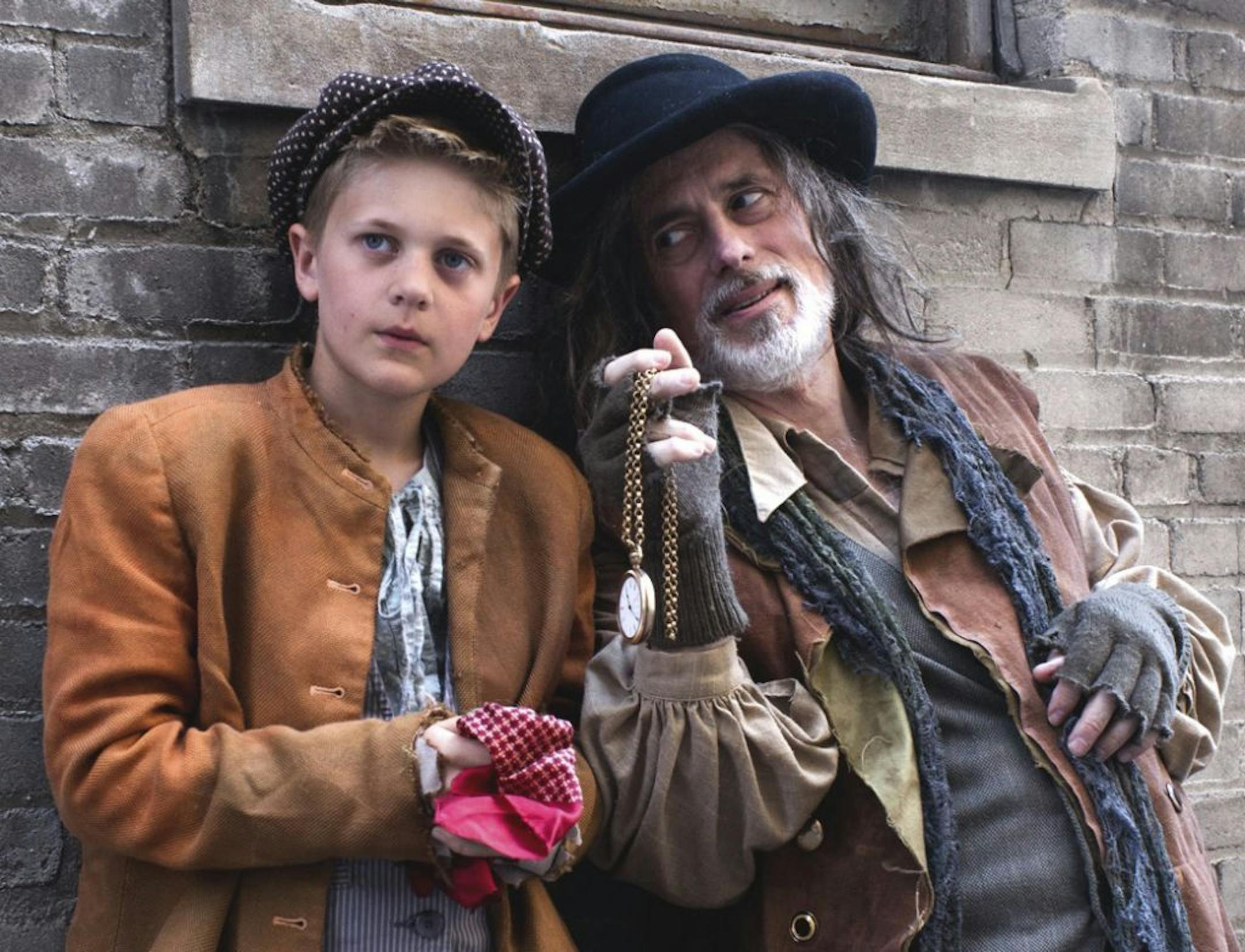Noah Coon as Oliver Twist and Steve Hendrickson as Fagin in "Oliver Twist."