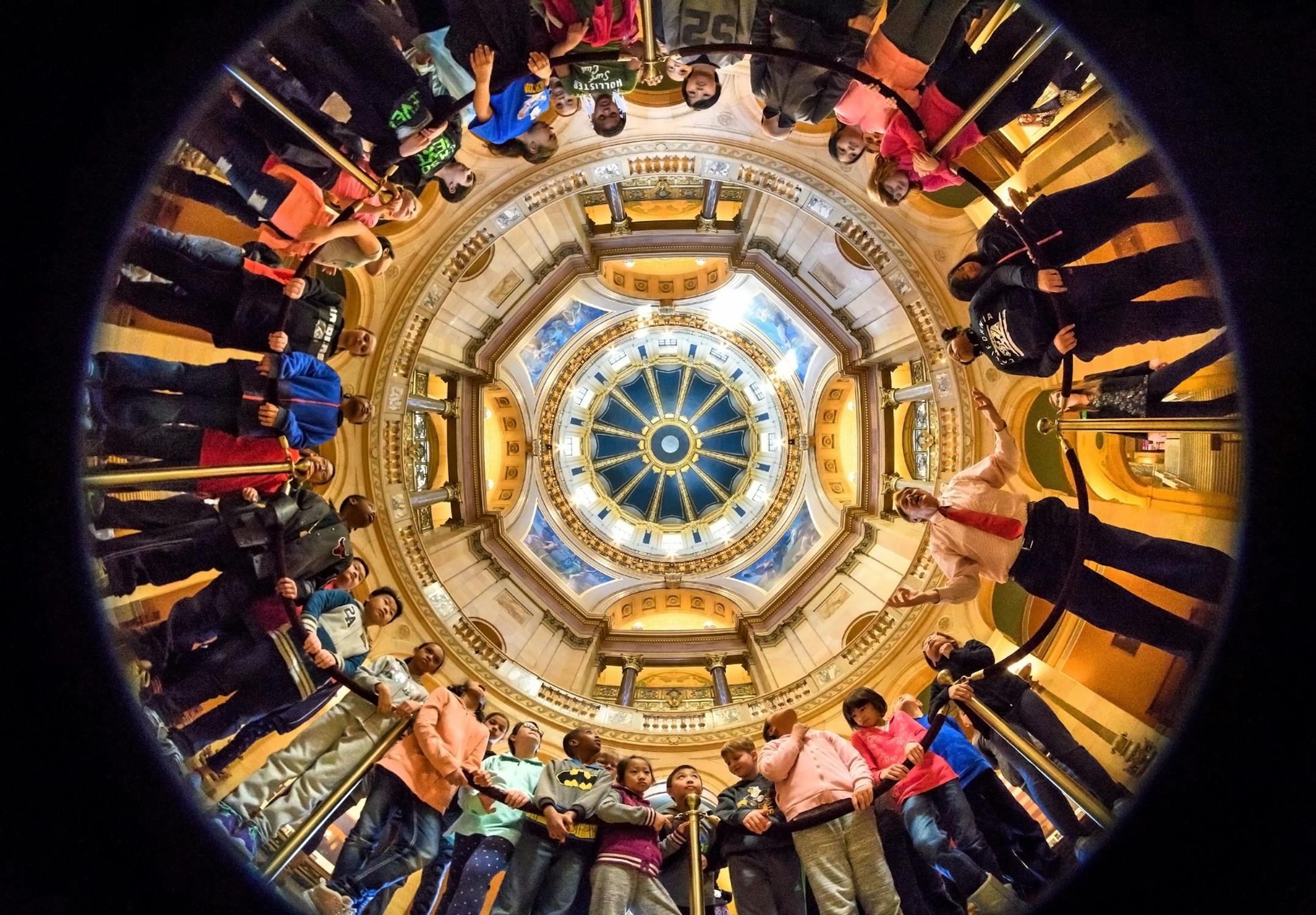 In the State Capitol Rotunda, Senator Charles Wiger, DFL-Maplewood, right talked to a group of visiting students from Edgerton Elementary School from his district in Maplewood. ] GLEN STUBBE ¥ glen.stubbe@startribune.com Wednesday, February 14, 2018 The 2018 legislative session will both shape and be shaped by the forthcoming campaign, and a number of candidates for numerous political offices will be in the statehouse mix.EDS, thes eare for pre session preview story on Feb 18 and any approp