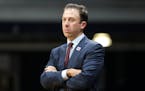 Gophers coach Richard Pitino watches from the sideline as his team played Butler earlier this month. The Gophers lost to DePaul on Friday.