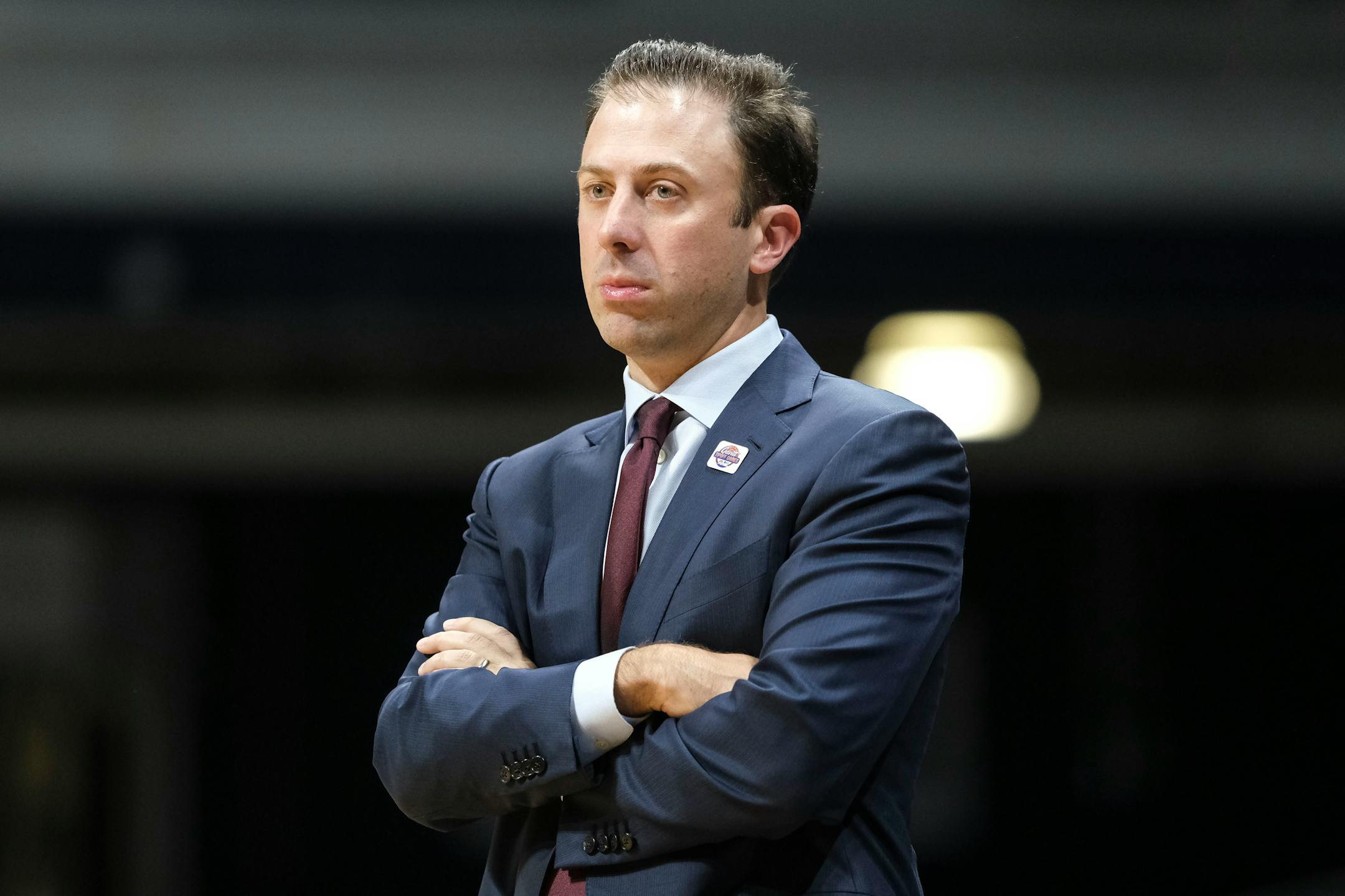 Gophers coach Richard Pitino watches from the sideline as his team played Butler earlier this month. The Gophers lost to DePaul on Friday.