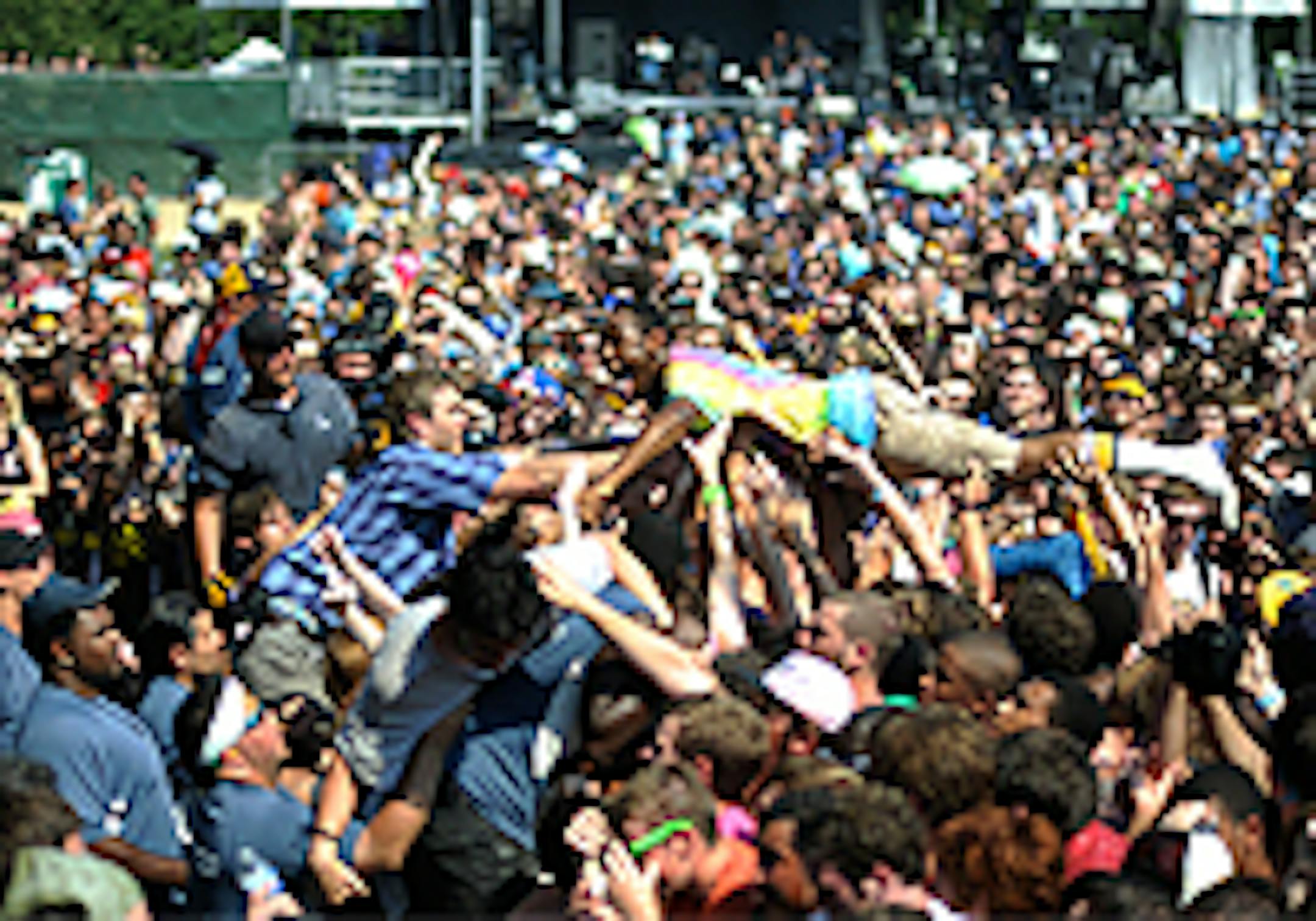 Odd Future's Tyler the Creator surfed the crowd at the Pitchfork Music Festival in Chicago