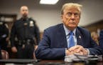 Former President Donald Trump appears at Manhattan criminal court before his trial in New York, Friday, April 26, 2024.  (Dave Sanders/The New York Ti