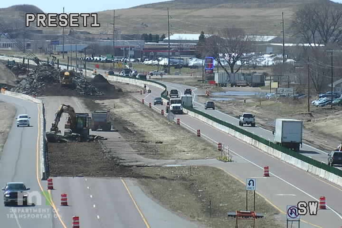 MnDOT and Scott County are rebuilding the interchange of Hwy. 169 and Hwy. 41 in Jackson Township, just south of Shakopee. Traffic is now reduced to one lane in each direction.