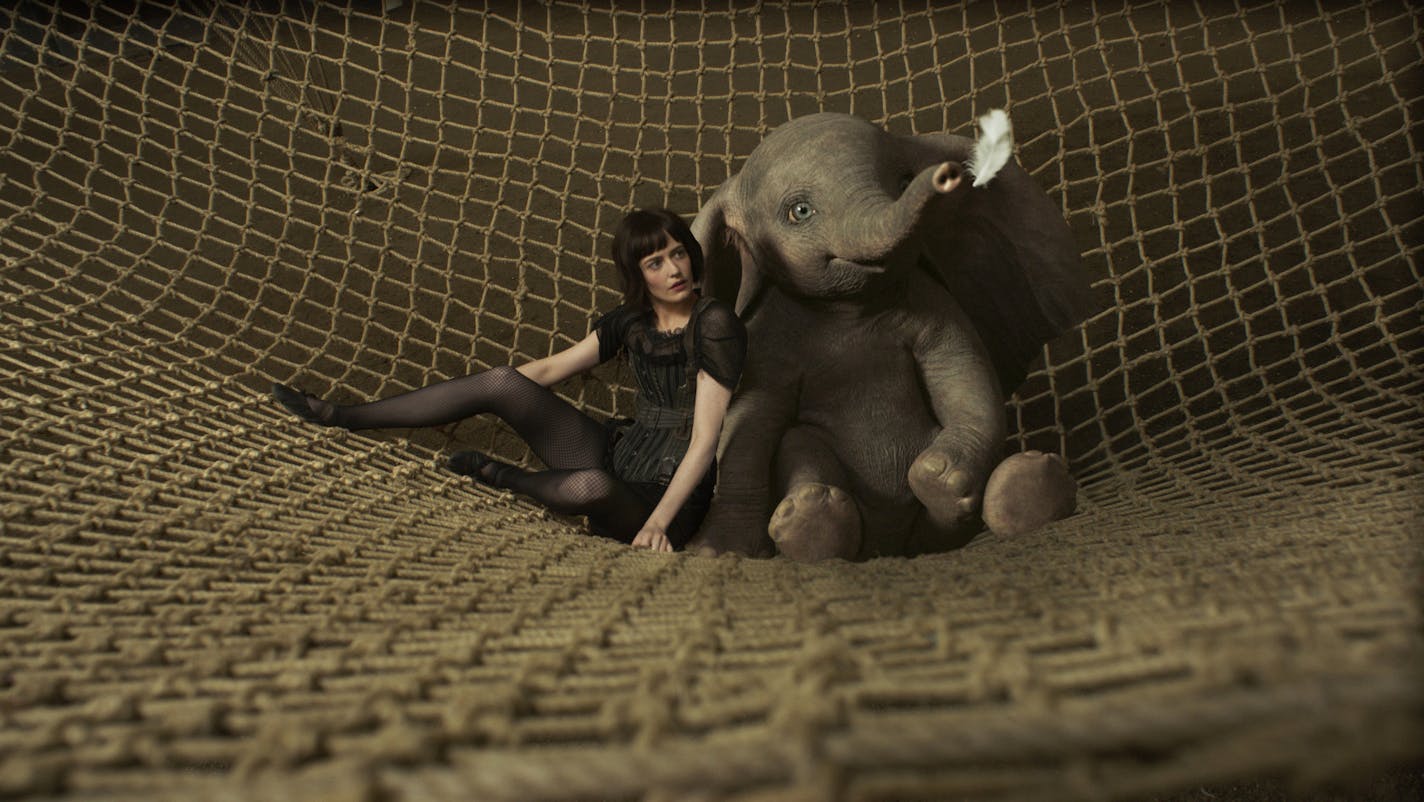 NOTHIN&#x2019; BUT NET &#x2013; When high-flying star Colette Marchant teams up with a baby elephant who can fly, their new act proves a little challenging. Starring Eva Green as Colette, Disney&#x2019;s all-new, live-action adventure &#x201c;Dumbo&#x201d; opens in U.S. theaters on March 29, 2019. &#xa9; 2019 Disney Enterprises, Inc. All Rights Reserved.