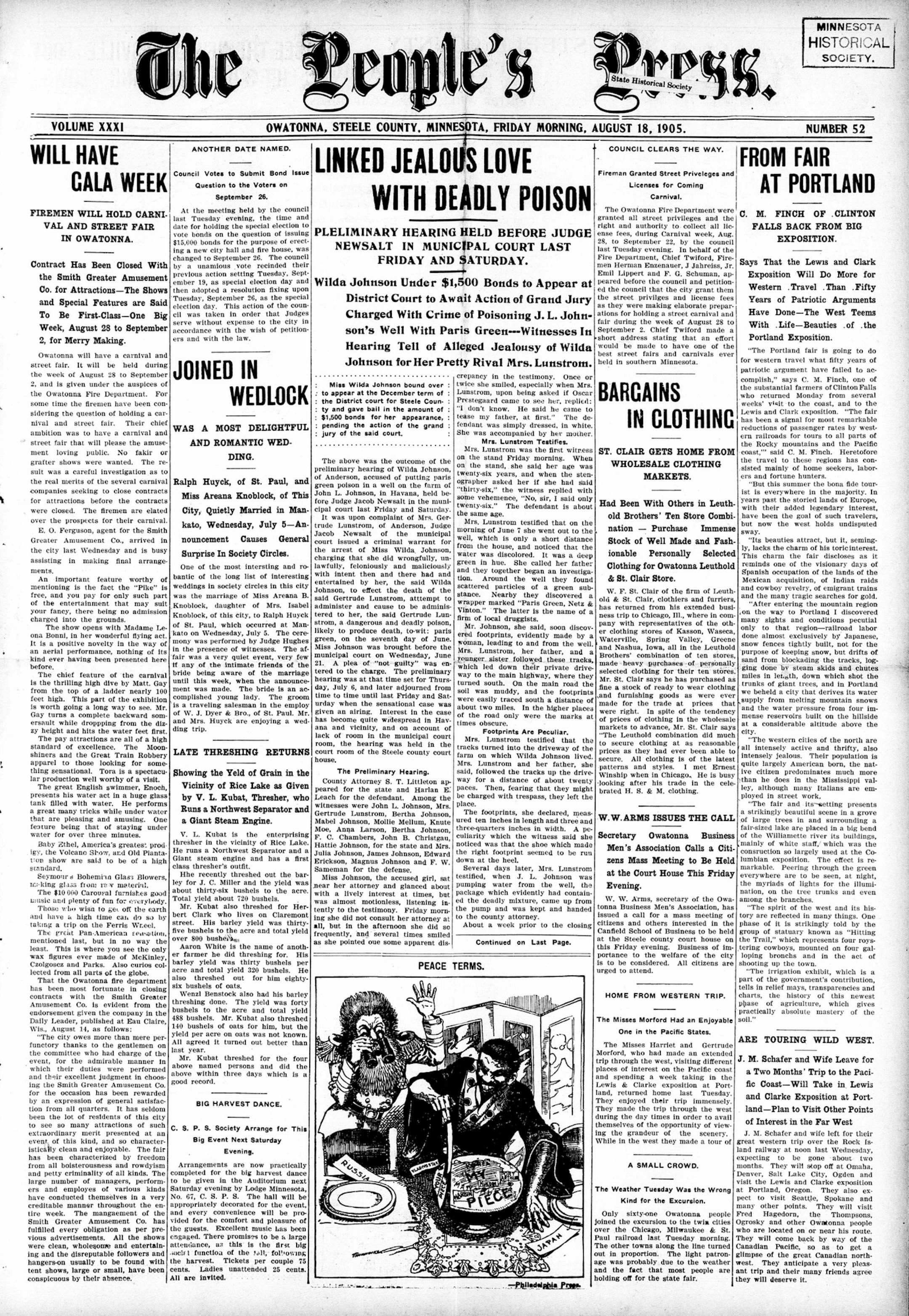 Page from The people's press (newspaper). [See LCCN: sn85025560 for catalog record.]. Prepared on behalf of Southeastern Libraries Cooperating (SELCO).