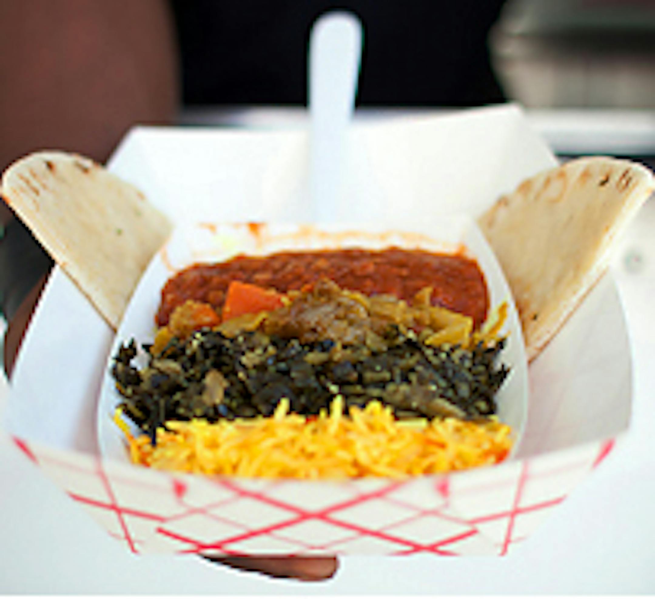 The veggie sampler at the She Royal food truck