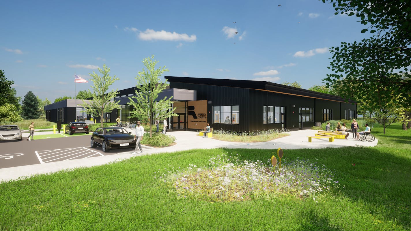 A rendering of the new Ramsey County Environmental Service Center.