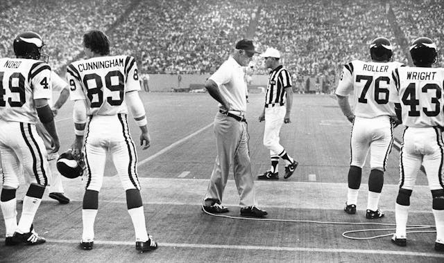 Bud Grant pacing the sidelines in 1979.