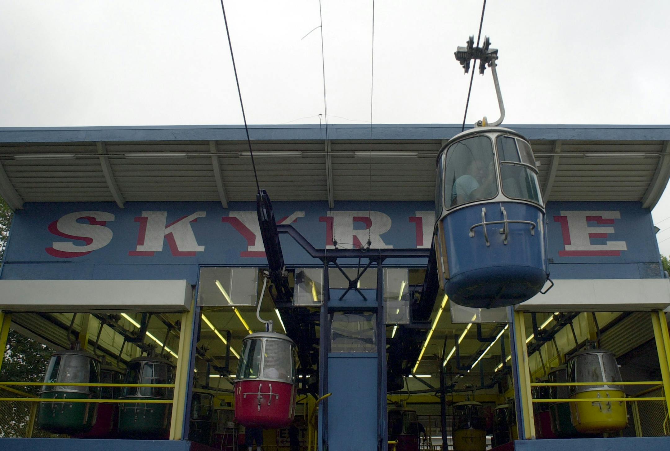 Cars come and go from the Skyride at the Minnesota State Fair.