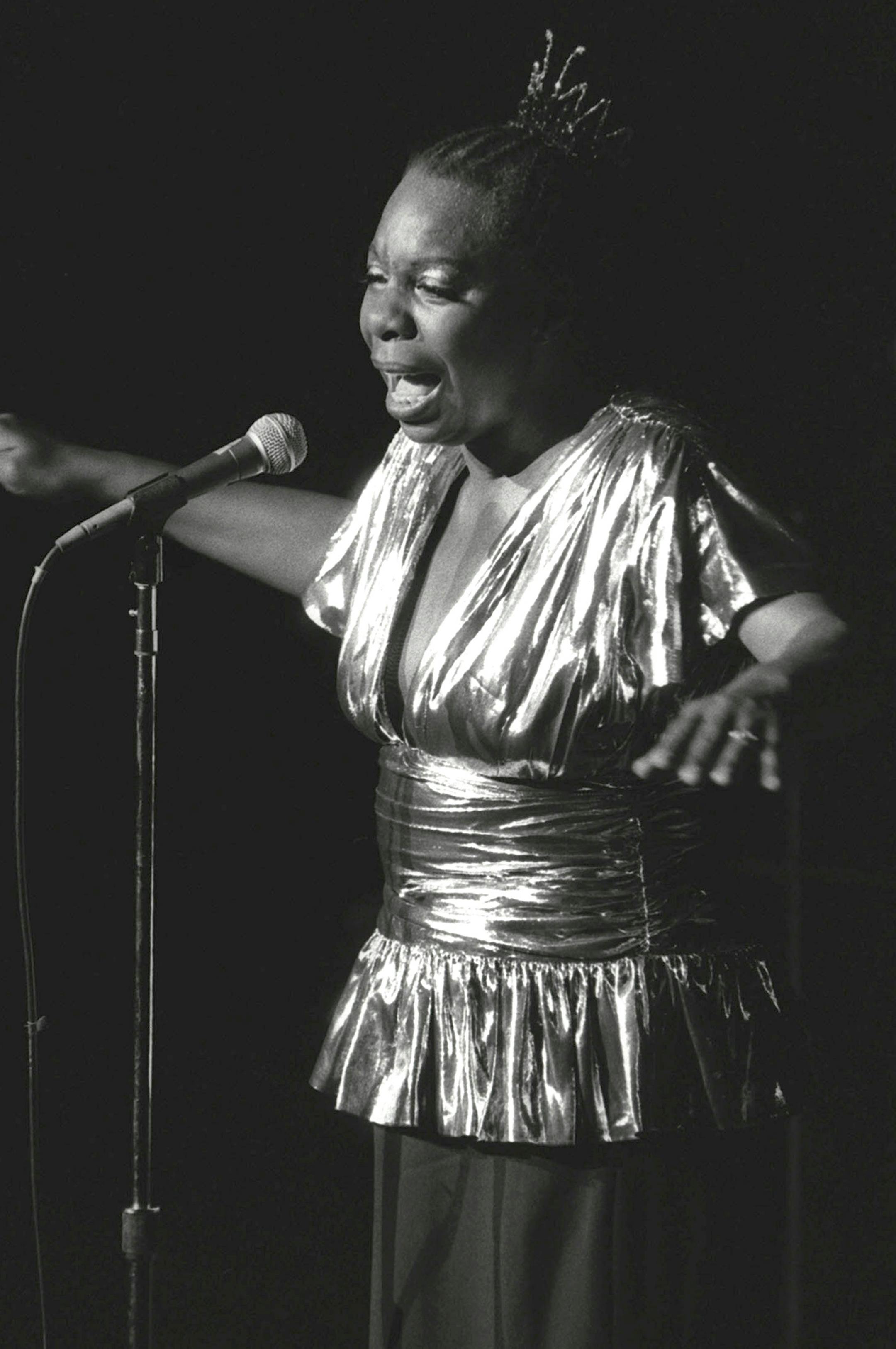 Nina Simone is shown performing at Avery Fisher Hall in New York on June 27, 1985. (AP Photo/Rene Perez) ORG XMIT: APHS203