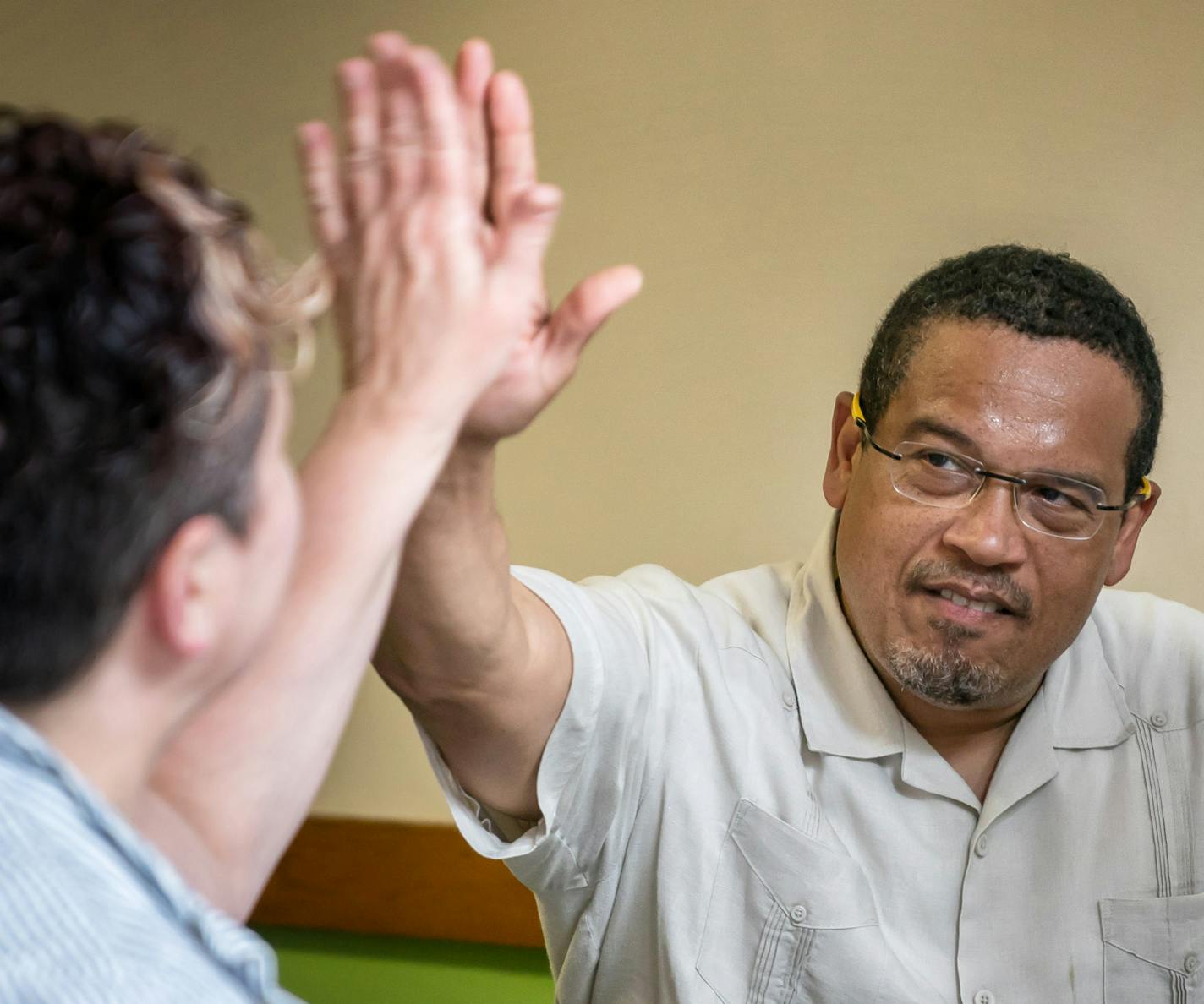 U.S. Rep. Keith Ellison greeted supporters as he arrived at the convention. ] GLEN STUBBE &#x2022; glen.stubbe@startribune.com Sunday, June 17, 2018 At 12p.m., a special DFL endorsement convention to (in theory) pick an endorsed candidate for the Fifth Congressional District -- the seat currently held by U.S. Rep. Keith Ellison. The field of candidates includes state Rep. Ilhan Omar, former state House Speaker Margaret Anderson Kelliher and state Sen. Patricia Torres Ray. What's Happening at thi