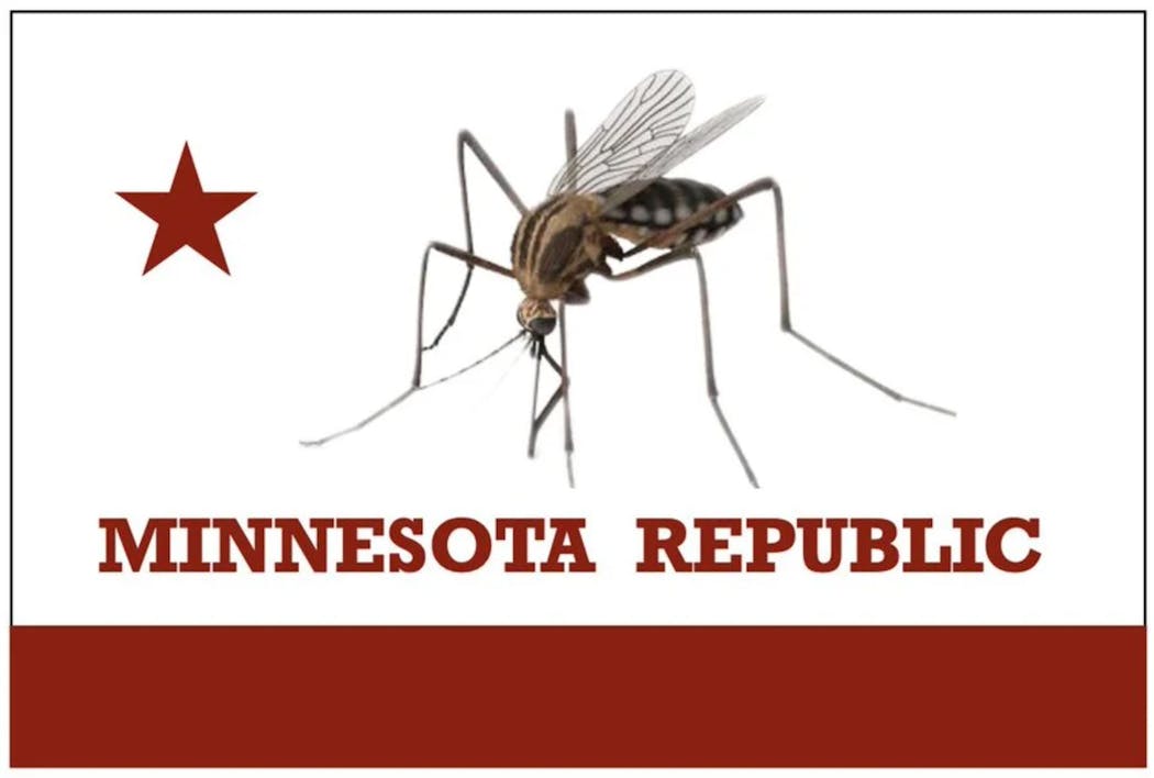 This mosquito-centric design riffs off the California flag.