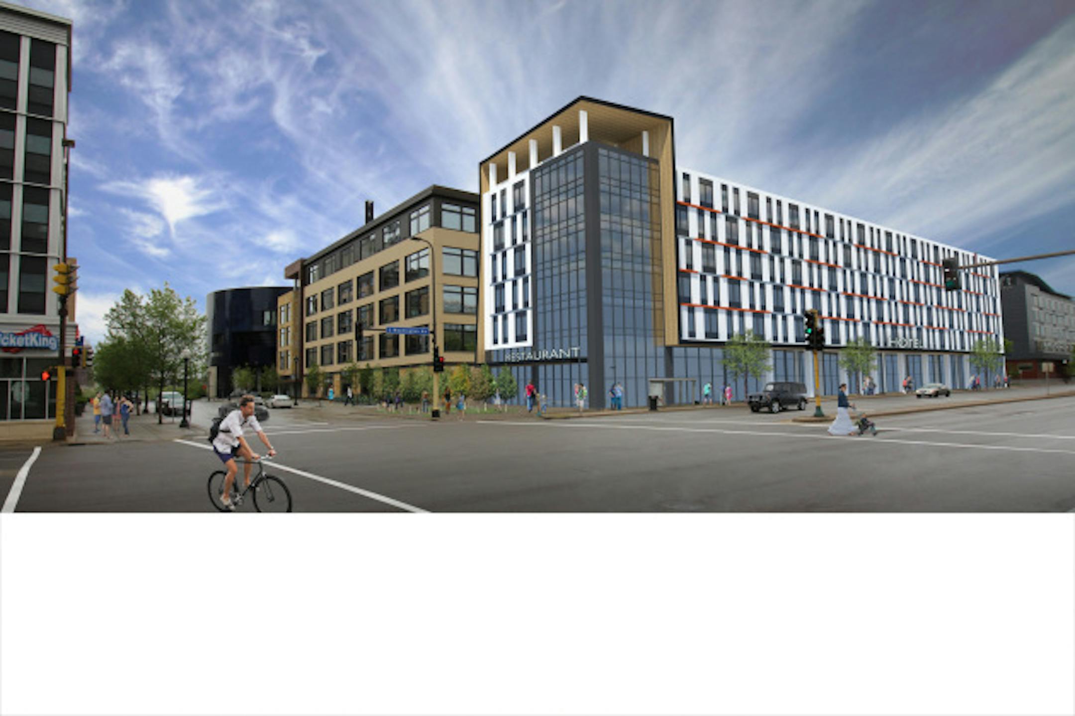 Saturday Properties' proposal for a hotel, retail development on 800 Washington Av. S.