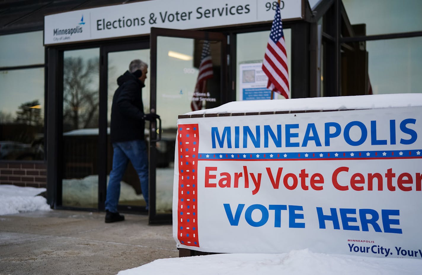 The Minneapolis Early Voting Center, shown in January.