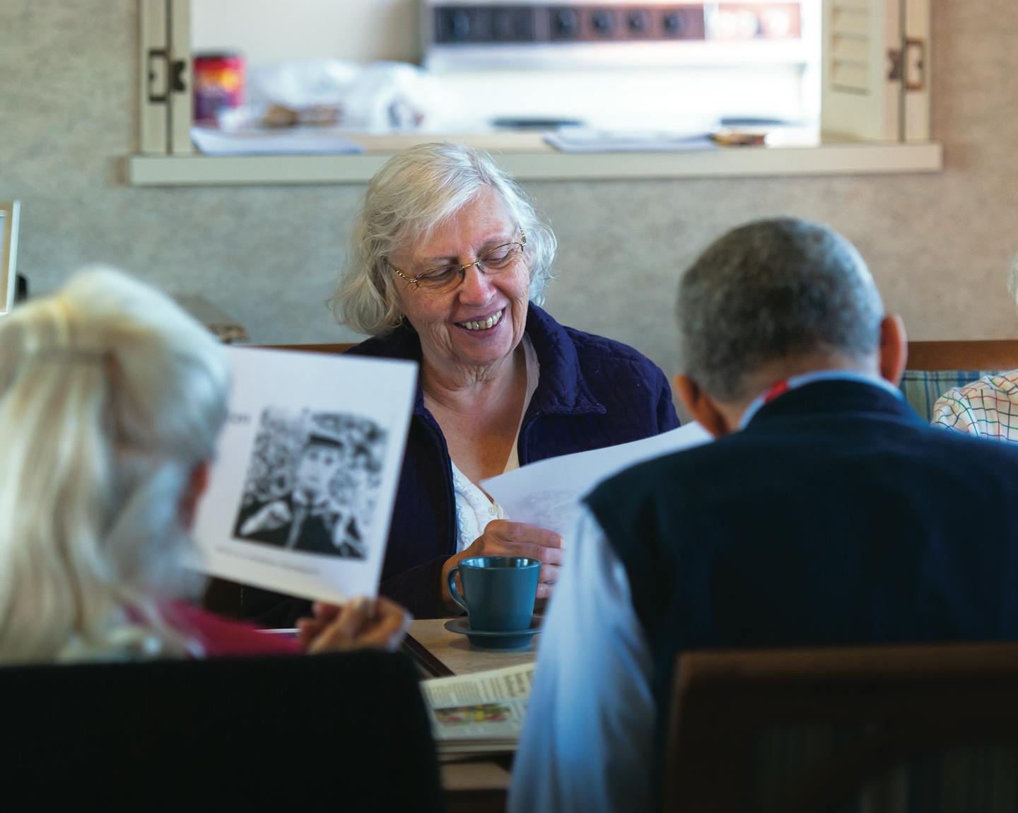 Cafegoers at last month's Hopkins Memory Cafe, held at the Hennepin County Library branch in Hopkins.