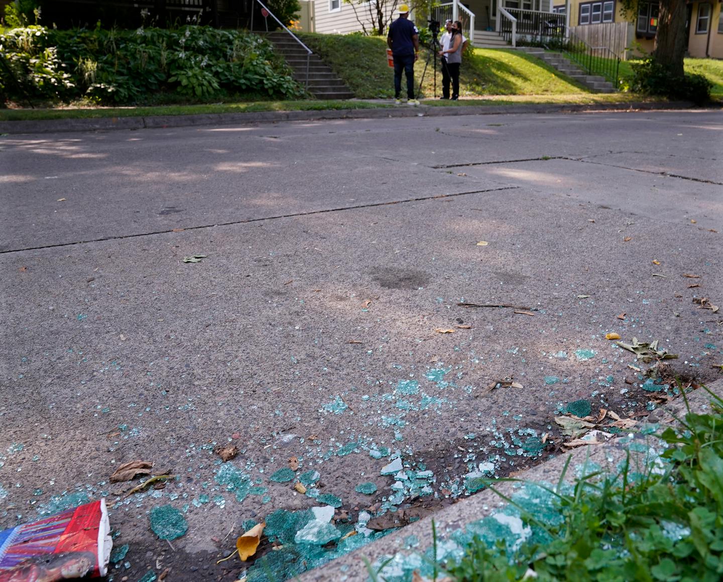 The scene on the 2300 block of James Ave. N. where a 17 year-old girls was shot late Monday night and later died at a local hospital and seen Tuesday in Minneapolis.