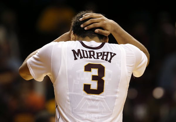 Jordan Murphy (3) walked back to the bench at the end of the game. Purdue beat Minnesota by a final score of 68-64.