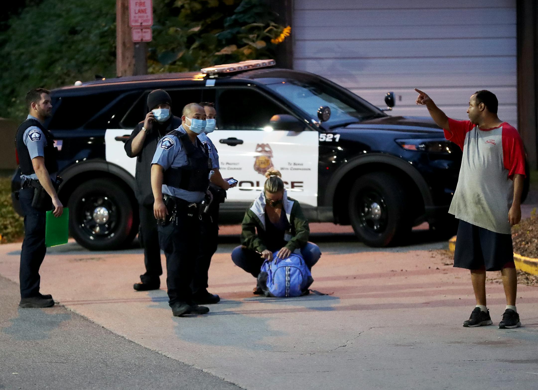 Early morning homicide scene on 3rd Ave. S., outside a Minneapolis high-rise apartment building, just south of downtown.