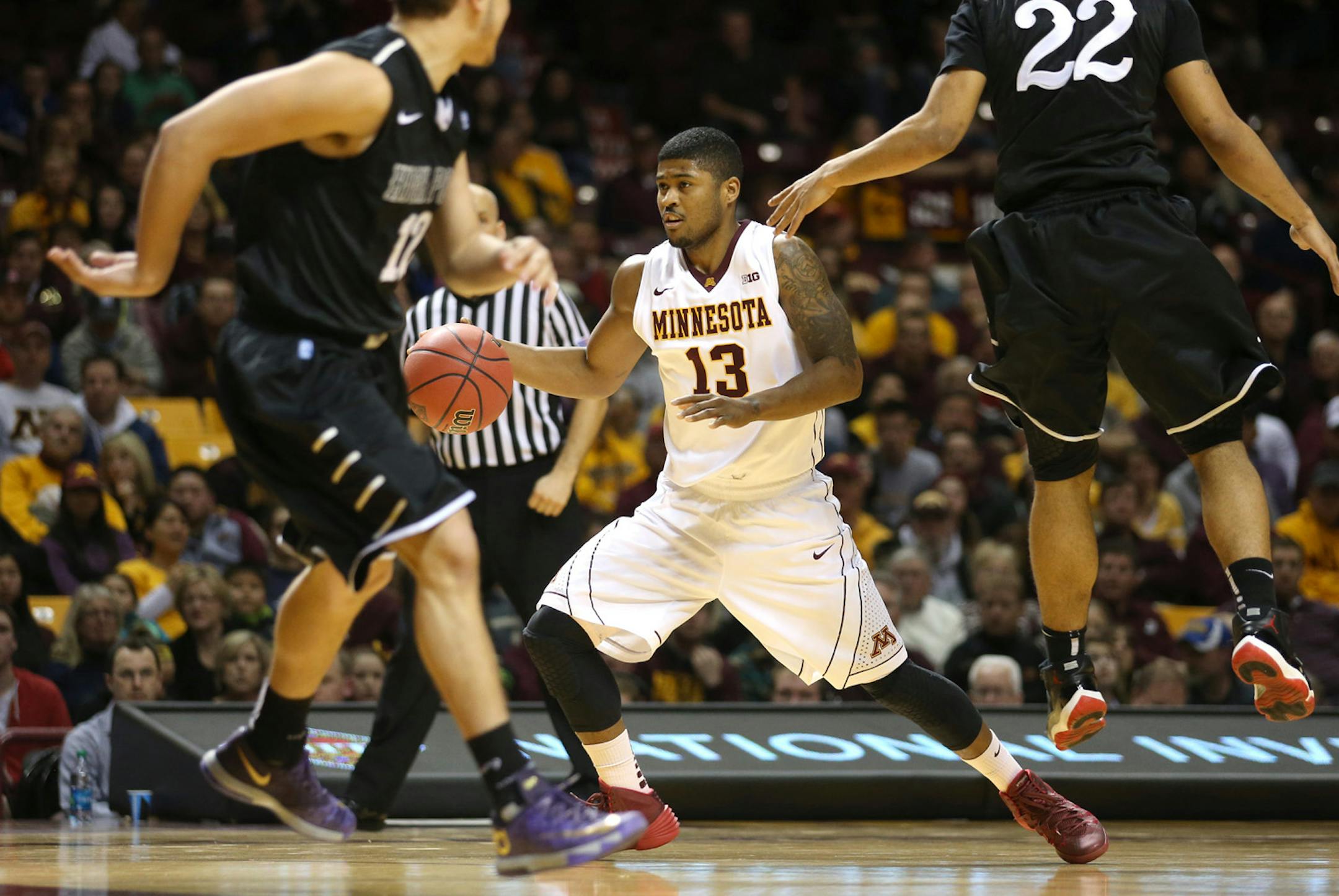 Maverick Ahanmisi during the NIT first round last week against High Point.