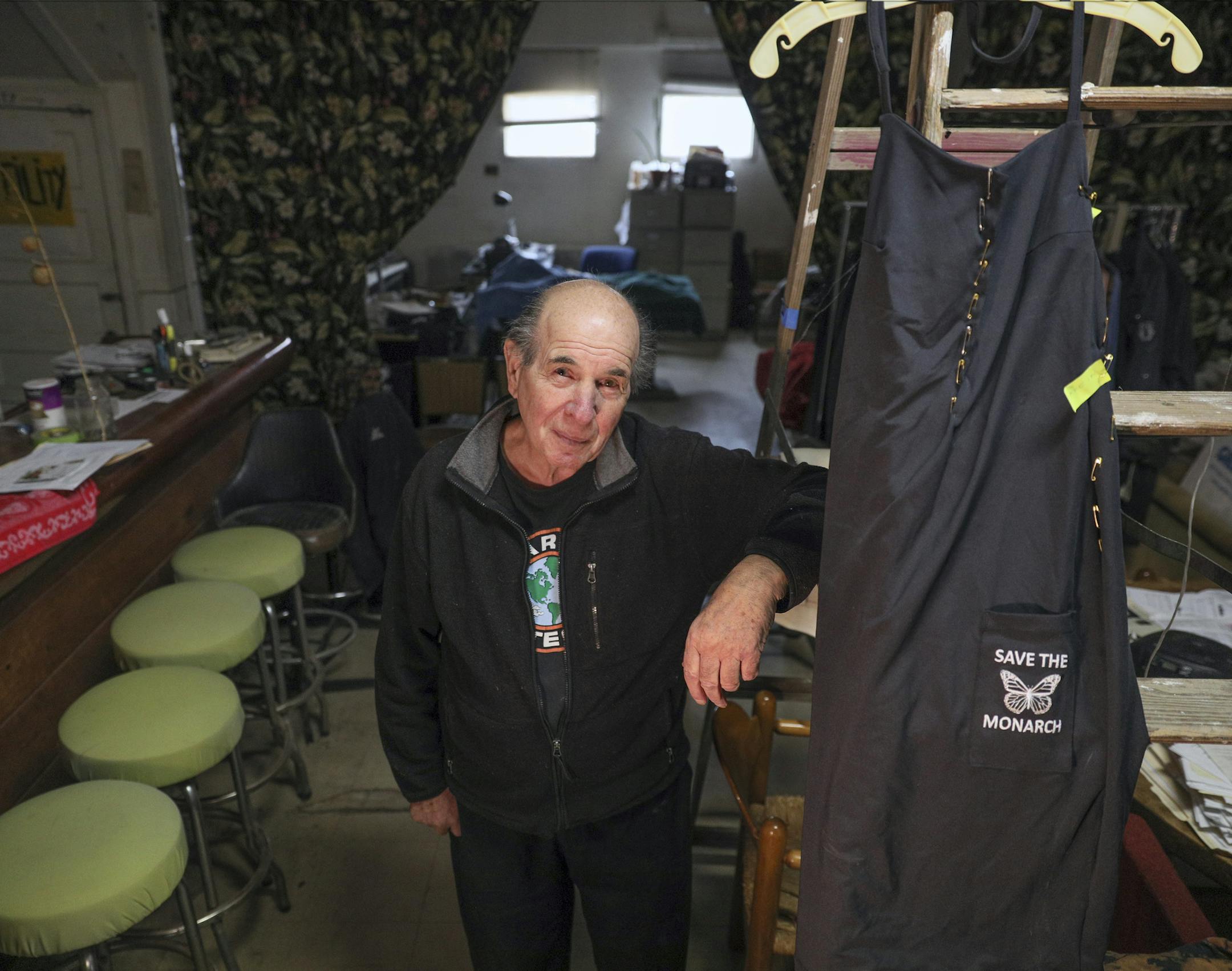 Activist Leslie Davis created a dress to draw attention to the plight of butterflies. It's one of the many unconventional projects he's dreamed up.