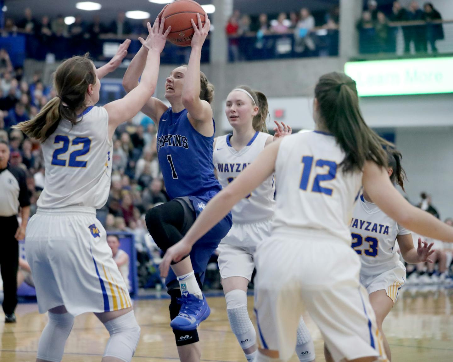 Hopkins junior guard Paige Bueckers scored 43 points in a 69-66 victory against Wayzata in February.