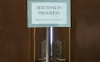 The budget talks continued behind closed doors at the governor's office at the State Capitol in St. Paul on Friday.