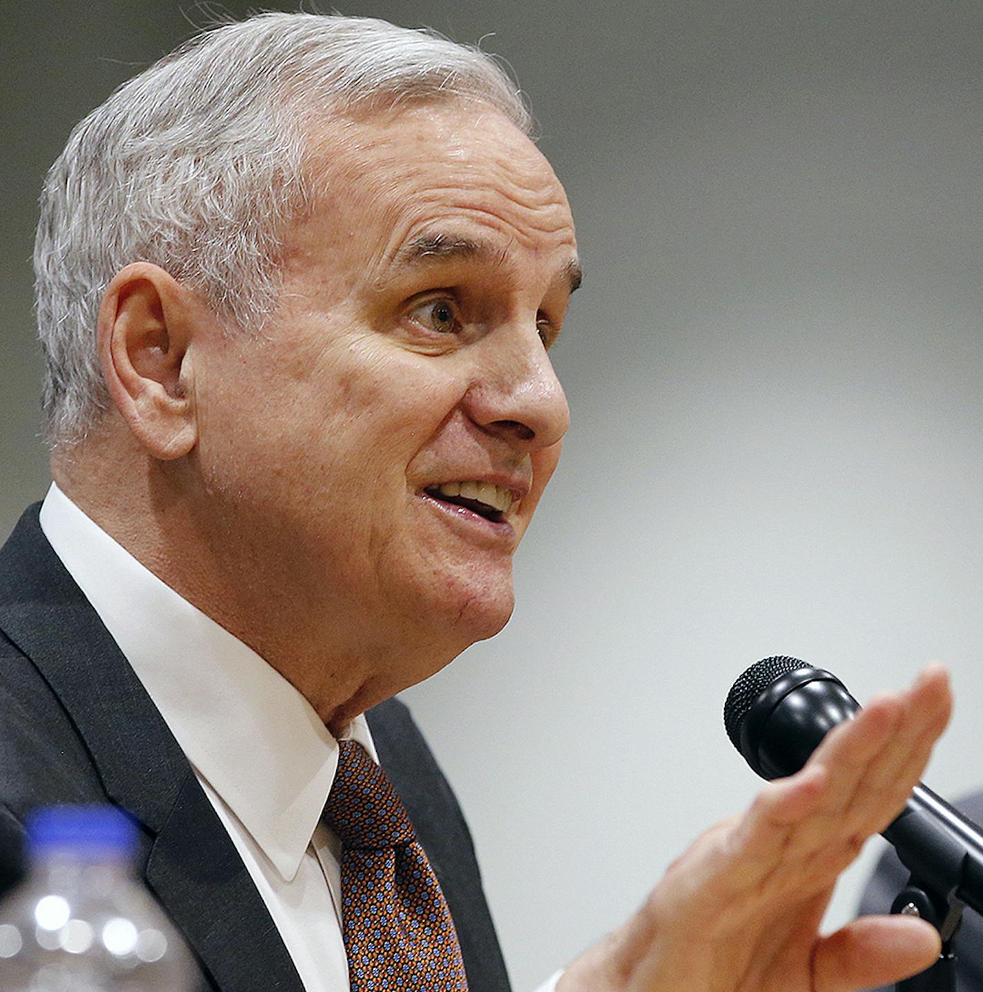 At the Senate Building at the State Capitol in St. Paul, governor Mark Dayton and House speaker Kurt Daudt agreed to disagree while addressing budget issues during a conference call with reporters about the upcoming legislature.] Richard Tsong-Taatarii/rtsong-taatarii@startribune.com ORG XMIT: MIN1602251533061066 ORG XMIT: MIN1605161512401176 ORG XMIT: MIN1605182034350657