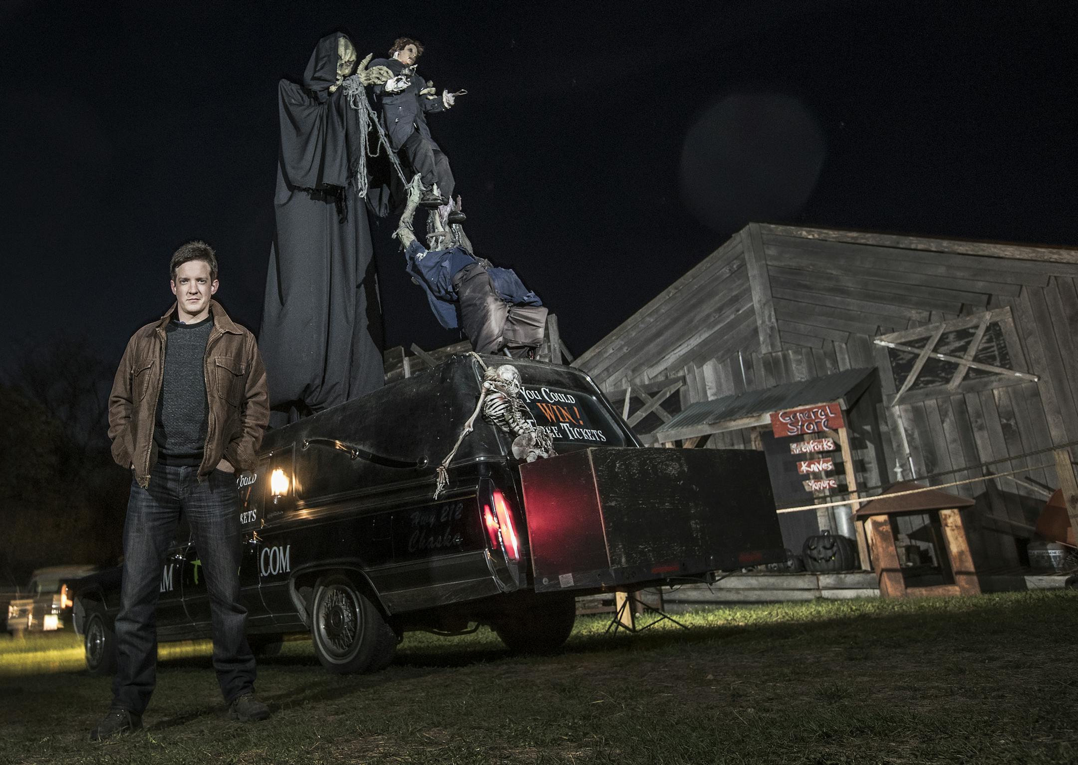 Matt Dunn, the owner of Scream Town near Chaska, has been collecting scary decorations and Halloween gear since he was 10. His attraction has been praised as one of the top Halloween fright destinations in the country.