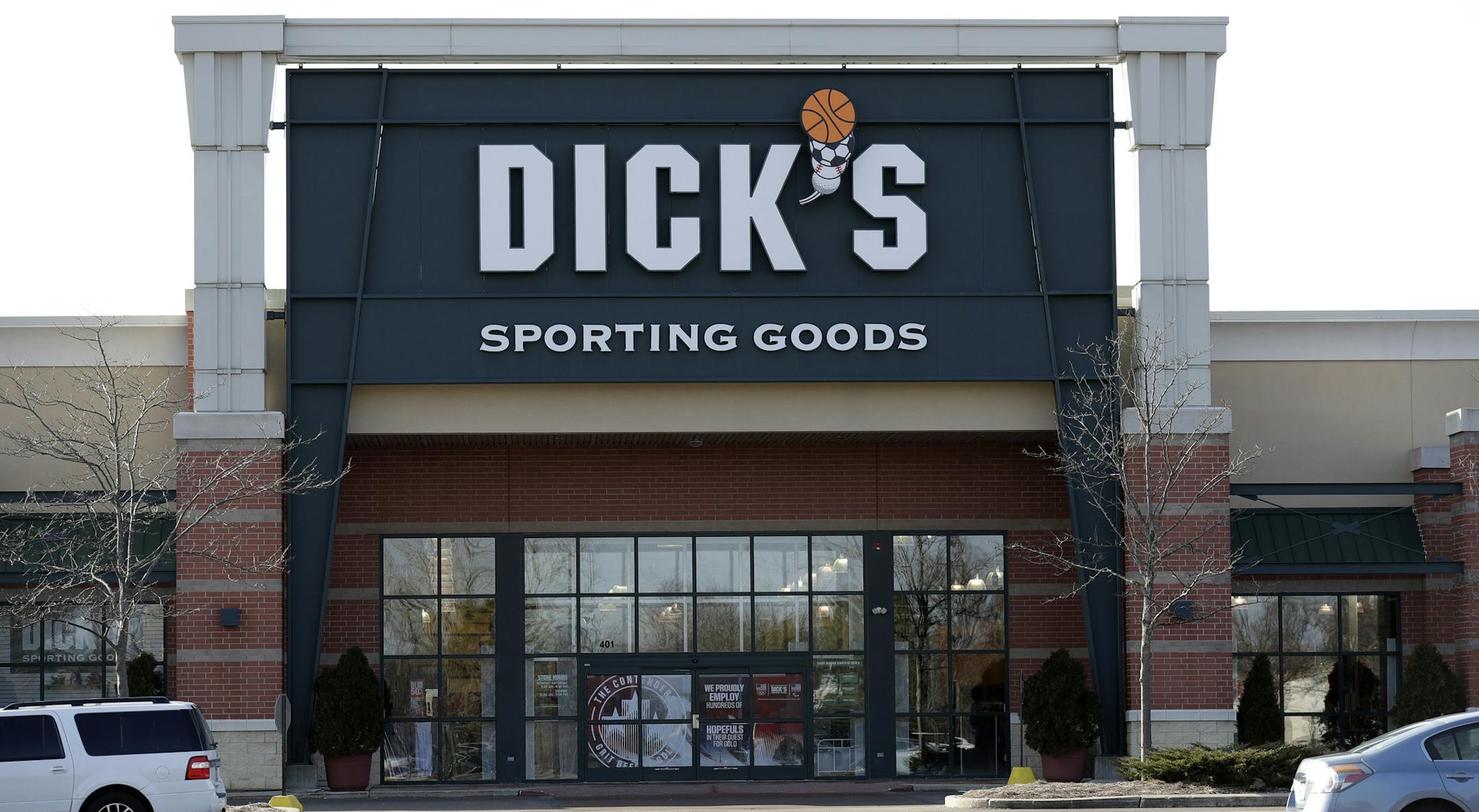 A Dick's Sporting Goods store is seen in Arlington Heights, Ill., Wednesday, Feb. 28, 2018. Dick's Sporting Goods announced Wednesday that it will immediately end sales of assault-style rifles and high capacity magazines at all of its stores and ban the sale of all guns to anyone under 21. Dick's had cut off sales of assault-style weapons at Dick's stores following the Sandy Hook school shooting. But Dick's owns dozens of its Field & Stream stores, where there has been no such ban in place. (AP