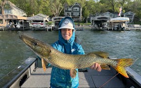 Russell Smith, of Lakeville, used a Zman Jackhammer and caught this fish on Prior Lake on Sunday morning.