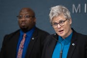 Hennepin County Attorney Mary Moriarty speaks during a news conference at the Hennepin County Government Center in Minneapolis on Tuesday.
