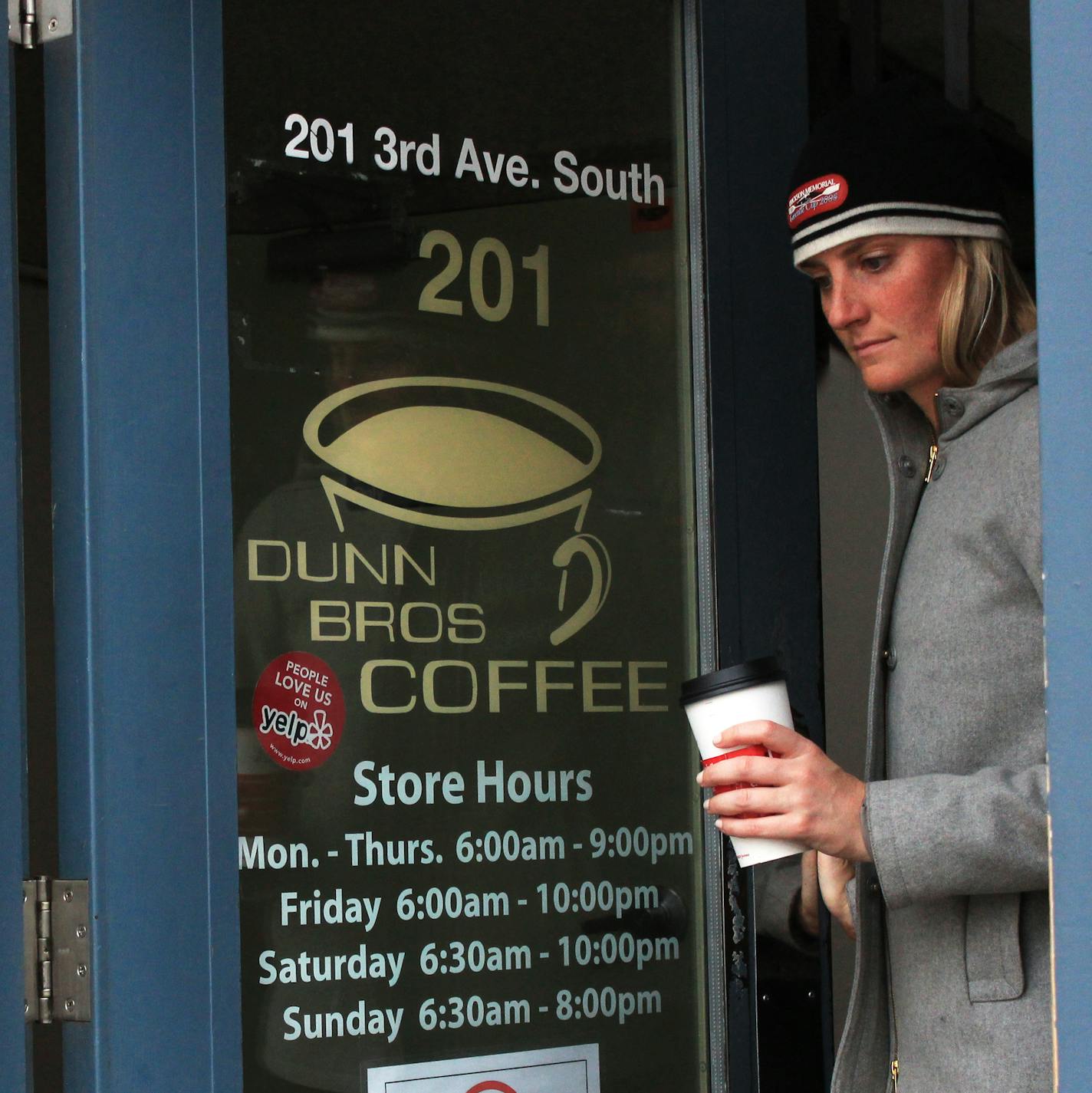 Sarah Byrd gets a mid-day Dunn Brothers Coffee while she is in town visiting from San Francisco, California. ]Sophie Hoover Star Tribune Intern