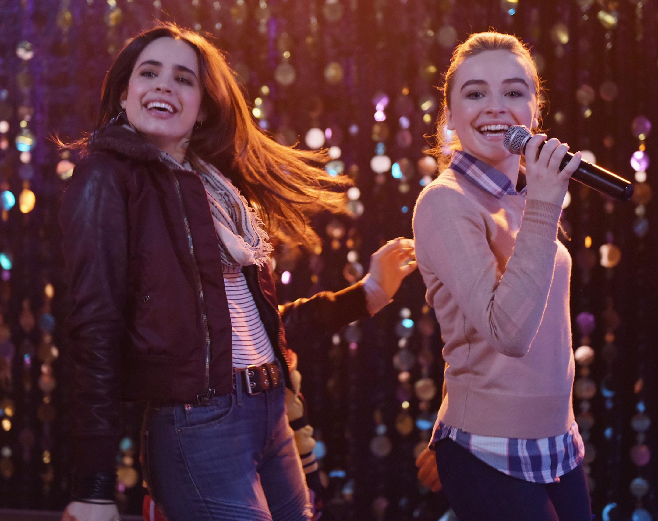 Nikki Hahn, Sofia Carson and Sabrina Carpenter in the Disney Channel's remake of "Adventures in Babysitting," premiering Friday, June 24, 2016. (Disney Channel/Ed Araquel)