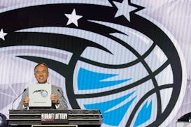 NBA deputy commissioner Mark Tatum announces that the Orlando Magic have won the first pick in the 2022 NBA Draft during the 2022 NBA basketball Draft